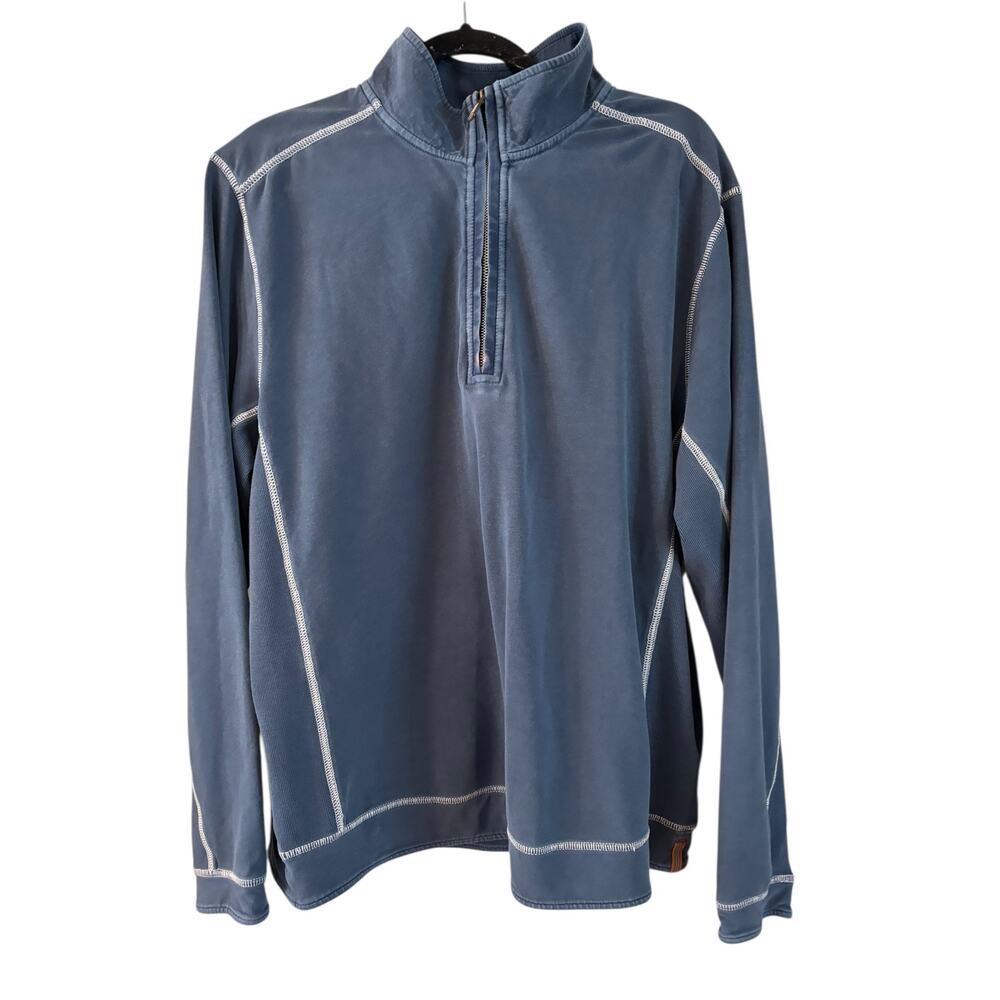 Tommy Bahama Men’s Half Zip Sweatshirt Blue Sizd XL Island Crafted Modern Fit